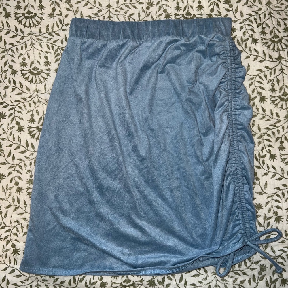 Windsor Sky Blue Velvet Skirt